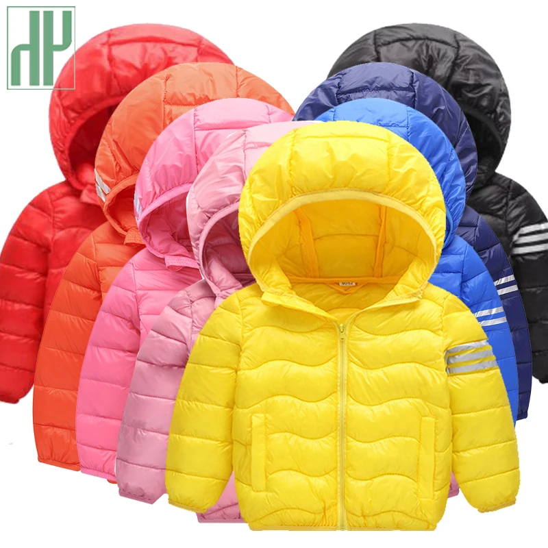 

HH Toddler Girls winter coat Cotton Down light children Jackets autumn Hooded snow wear parka Boy Outerwear kids winter jacket