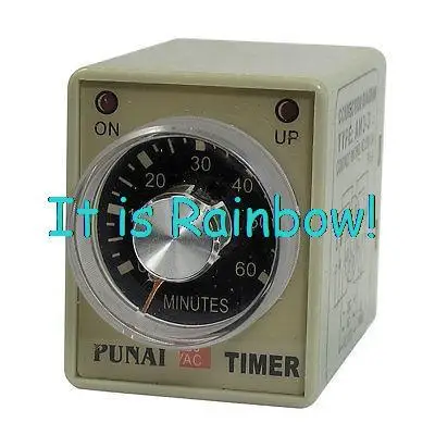 

Free Shipping AH3-3 Rotary Knob DPDT 8Pin 60Min 60M Timing Time Relay AC 220V w LED Indicator
