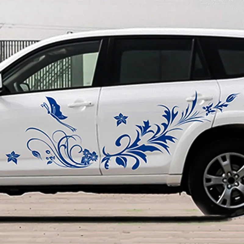 Натуральный цветок лоза Стрекоза для всего кузова автомобиля наклейки водонепроницаемый авто модификация Наклейка Виниловые наклейки