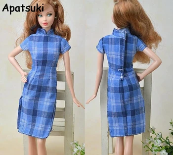 

Handmade Dress For Barbie Doll Cheongsam Chinese Traditional Dress Vestido Sleevless High Neck Qipao Party Evening Dresses