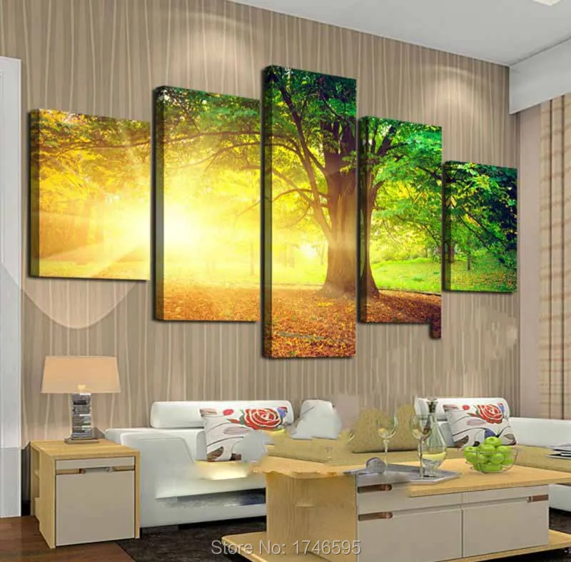 green trees among Yellow Sun-1
