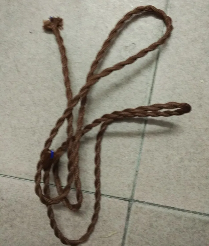 5mlot 20.75 Copper Cloth Covered Wire Vintage Style Edison Light Lamp Cord Grip Twisted Fabric Lighting Flex Electric Cable (1)