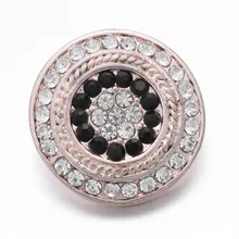 10Pcs/lot Xinnver Snap Gold Crystal Round Button Bracelet Bangles Fit DIY 18mm Snap Buttons Charm Bracelets Jewelry ZA359