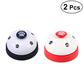 

2Pcs Pet Dog Potty Training Bells Footprint Pattern Communication Device For Dogs Puppy (White Black Red)