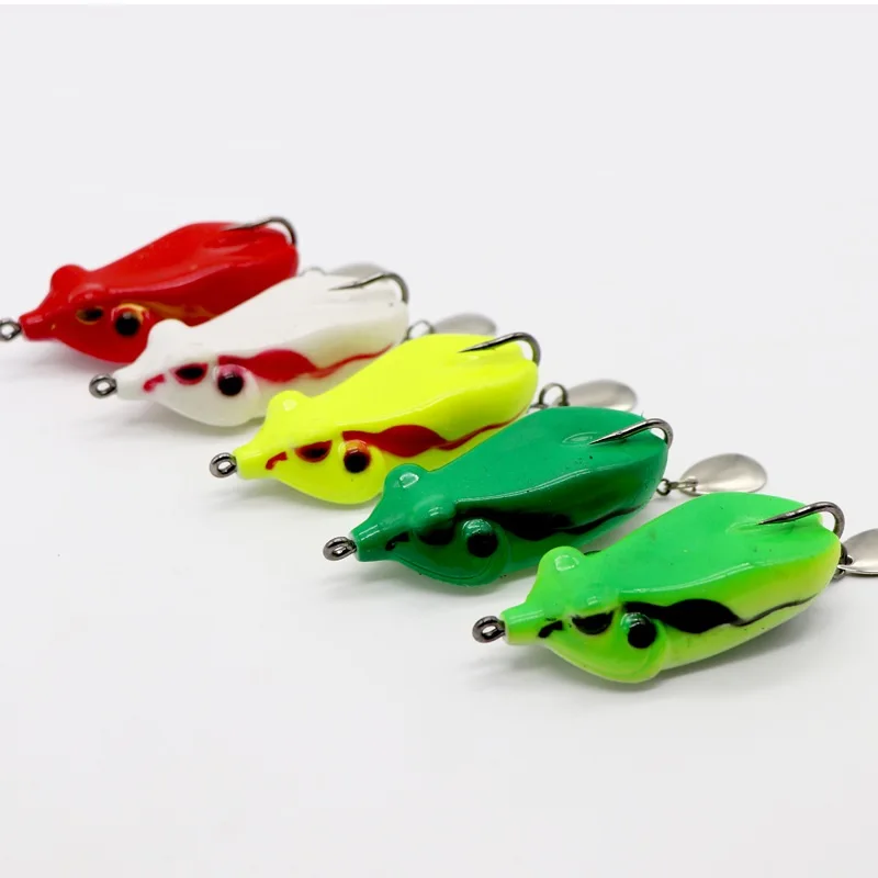 13g 65mm 1pcs  Jumping Frog Soft frog Soft fishing lure with strong fishing hook for black fish Free shipping