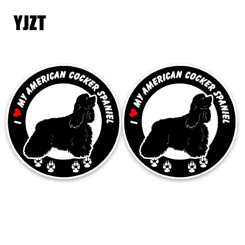 

YJZT 13*13CM 2X I Love My American Cocker Spaniel Dog Creative Fashion PVC Material Car Sticker C1-4620