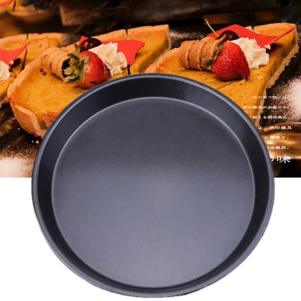 1Pcs Kitchen accessories Non-Stick Carbon Steel Thicken Round Pizza Pans Baking Dish Bakeware Tray Parquet baking pan mould  (4)