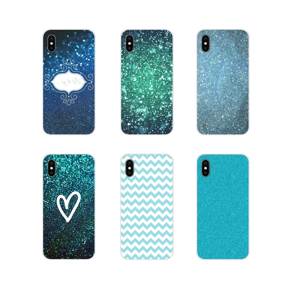 

Teal Blue Glitter Art Accessories Phone Shell Covers For Huawei P8 9 Lite Nova 2i 3i GR3 Y6 Pro Y7 Y8 Y9 Prime 2017 2018 2019