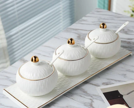 Jingdezhen приправа банка творческие кухонные принадлежности приправа коробка солевые банки из европейской керамики бутылка приправы костюм и...