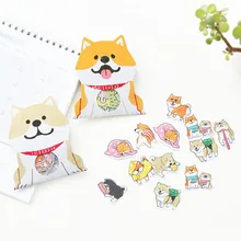 30 unidades/pacote cão bonito shiba inu akita husky etiqueta adesivos de papelaria decorativos scrapbooking diy diário álbum vara etiqueta