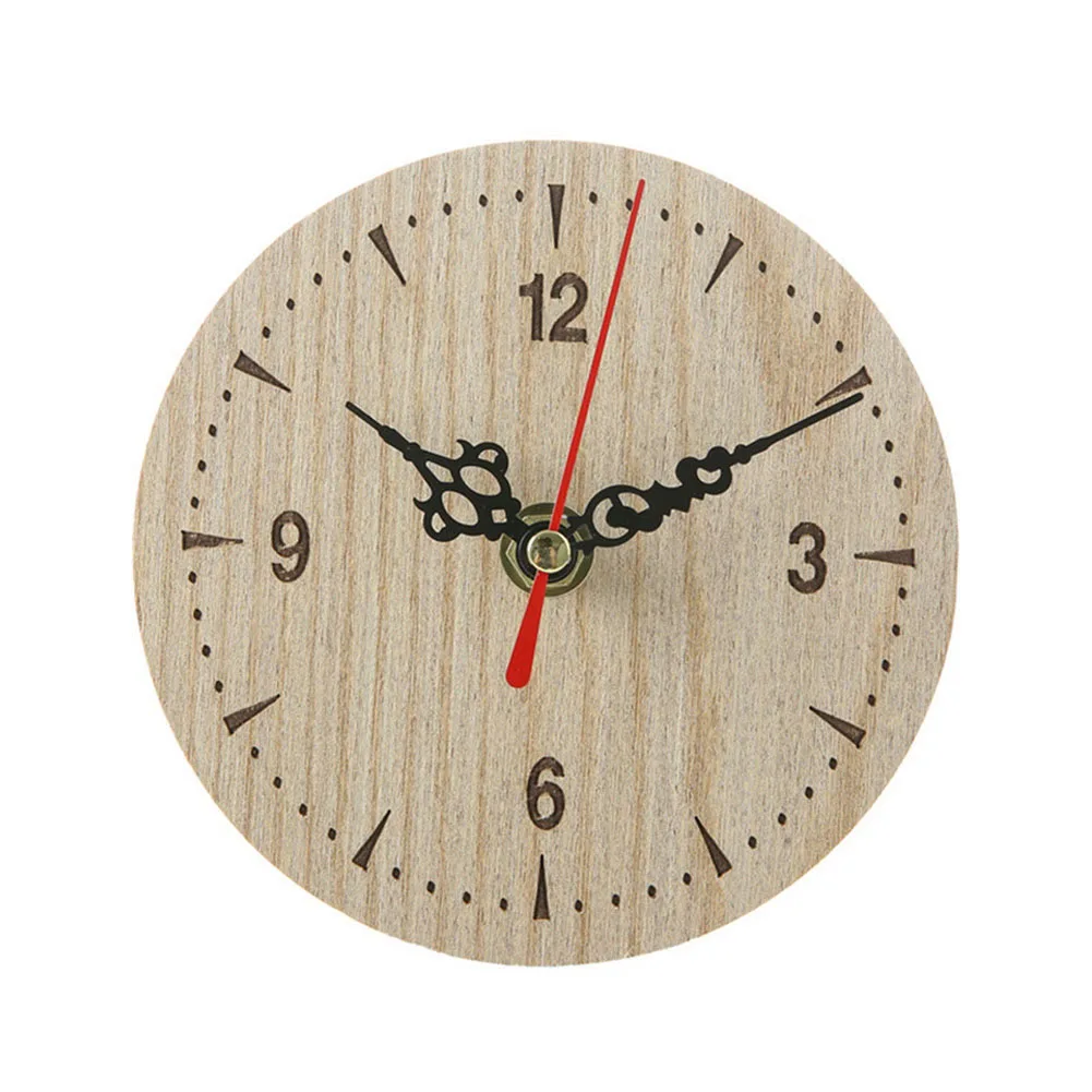 Новые маленькие деревянные настенные часы Винтаж Шик Кухня Офис Гостиная Декор МК