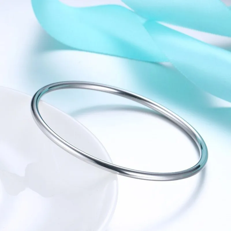 Classic Elegant Thin Stainless Steel Bangle for Girls Kids Women Cuff Bracelets Temperament Chic Simple Ornaments