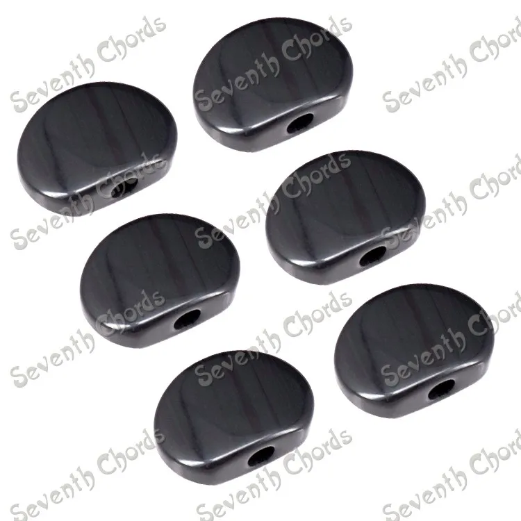 

6 Pcs Acrylic Big Oval Guitar Tuning Pegs Tuners Machine Heads Replacement Button Knobs Handle Cap tip - Black