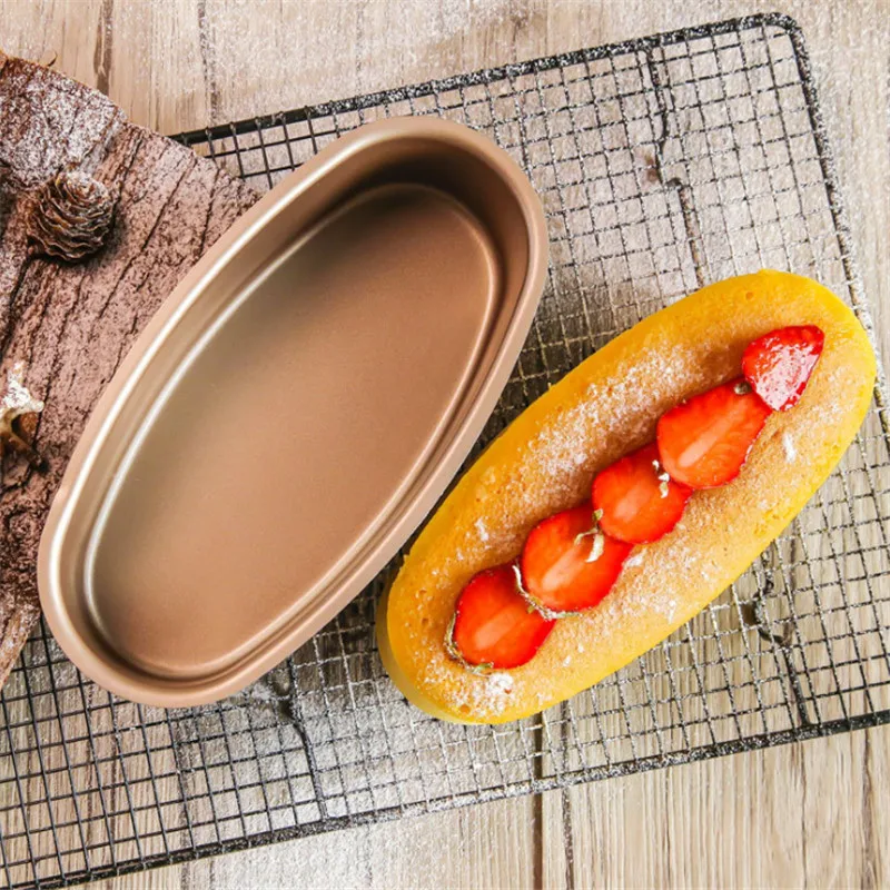

2pcs/pack carbon steel metal nonstick oval shaped cotton cheesecake pan cheesecake mould-set of 2