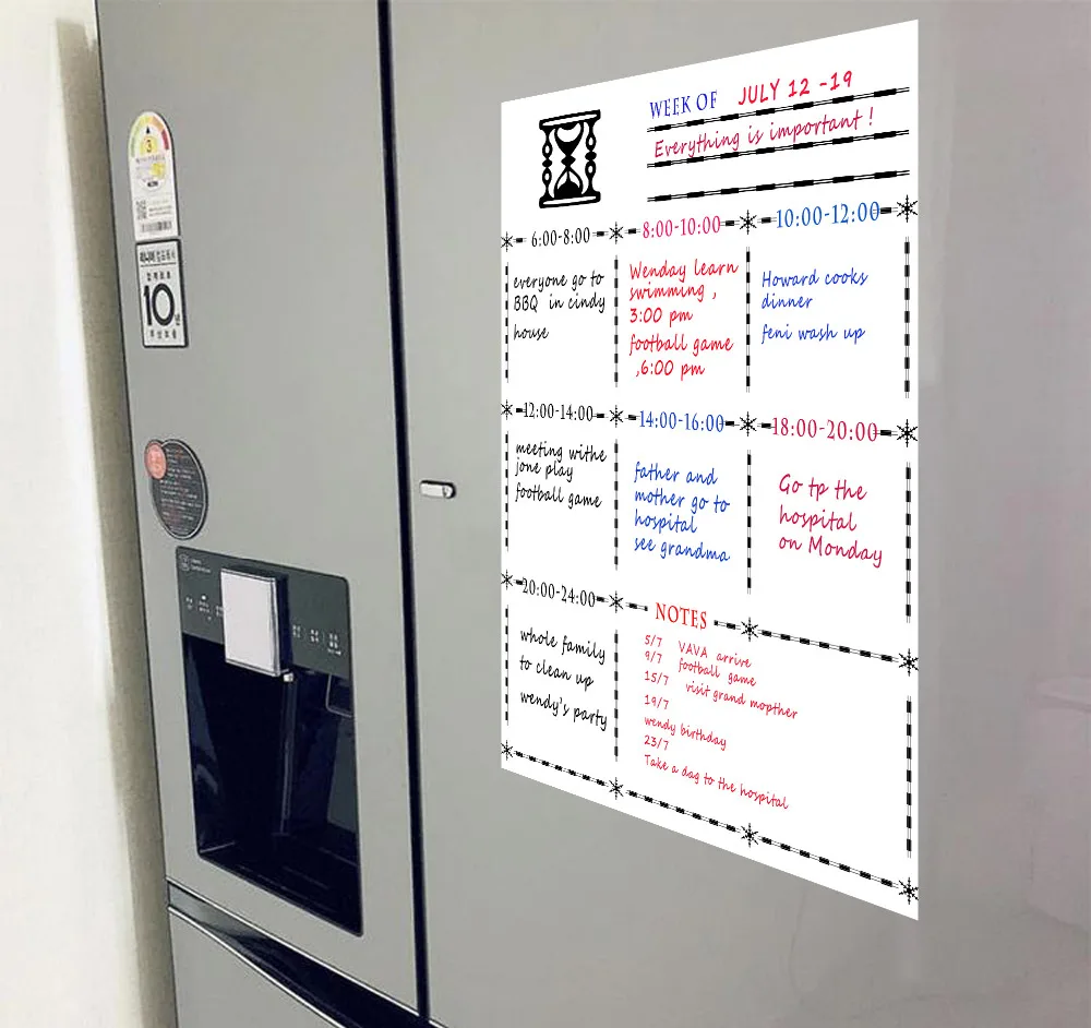 Доска A3 размер магнитный холодильник сухая белая доска гибкий магнит доска-холодильник доска Еженедельный планировщик