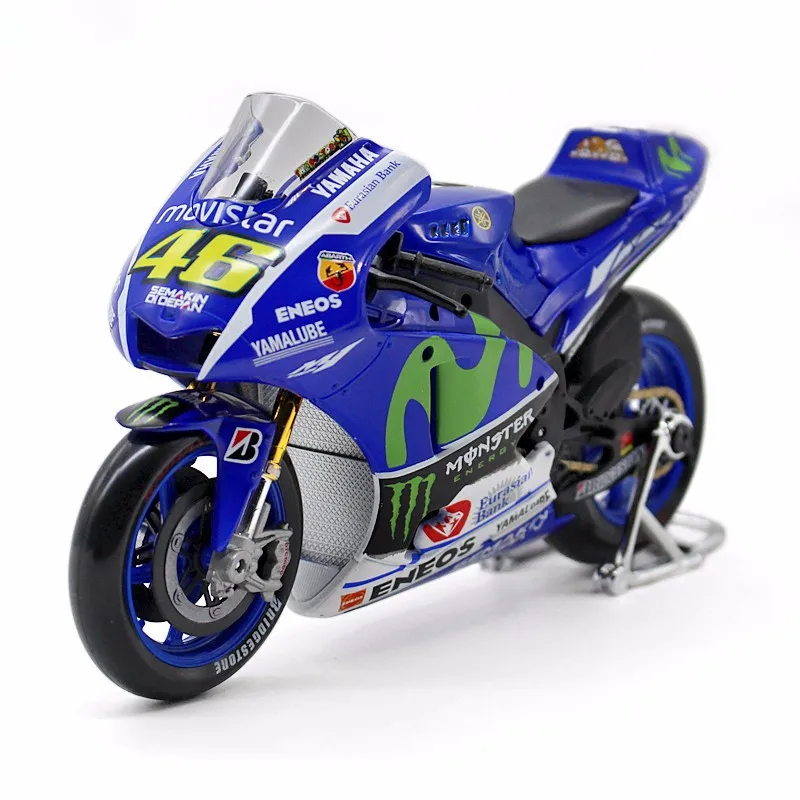 

1/10 Scale YAMAHA Diecast Valentino Rossi No.46 Motorcycle Model With Box Moto GP YZR M1 Kids Toys Collection