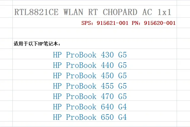 RTL8821CE 802.11AC 1X1 Wi-Fi+ BT 4,2 комбинированный адаптер карта SPS 915621-001 беспроводной сети карта для HP ProBook 450 G5 PB430G5 серии