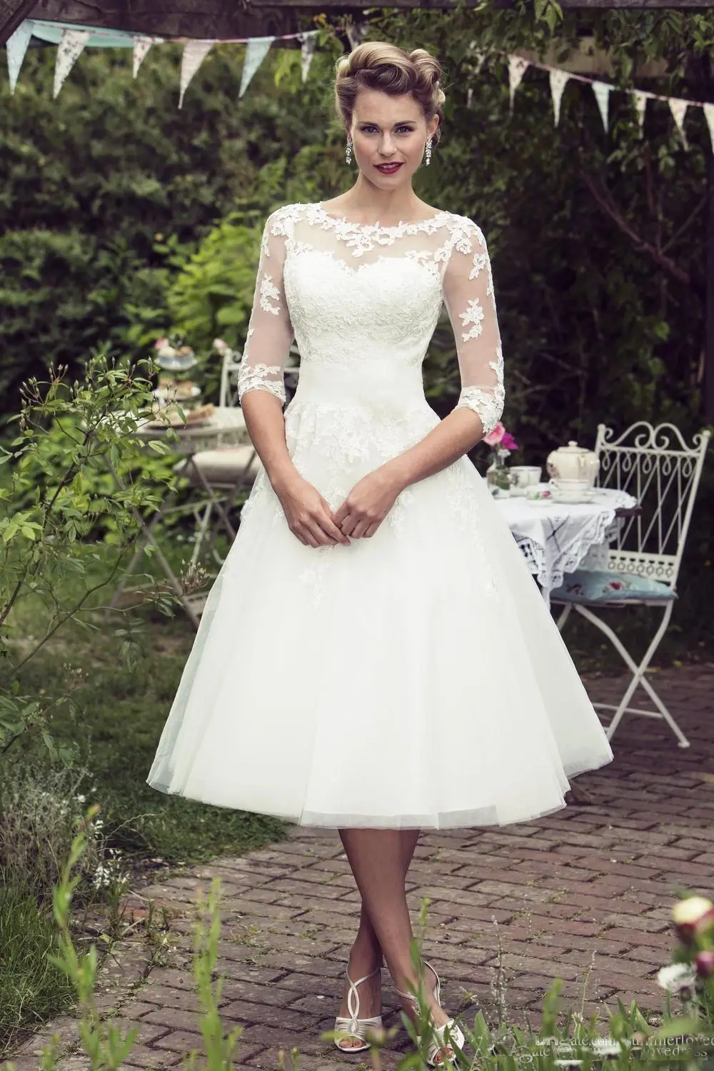 

Short Vestido De Noiva 2019 Muslim Wedding Dresses A-line Half Sleeves Tulle Appliques Beach Boho Wedding Gown Bridal Dress