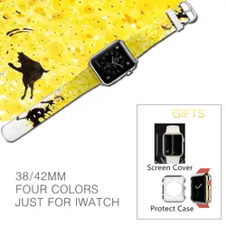 Дейзи Цветочные Wintersweet Олень Мода 20mm22Cow Leather38/40/42/44 mmWatchband ремешок для Apple Watch Iwatch Часы наручные женские