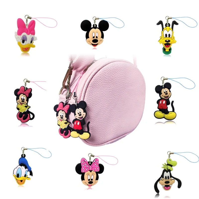 

1PCS Cartoon Mickey Minnie PVC Cell Phone Decor Hanging Ornaments Phone Straps Keychains Bag Accessories Gift Fashion Charms