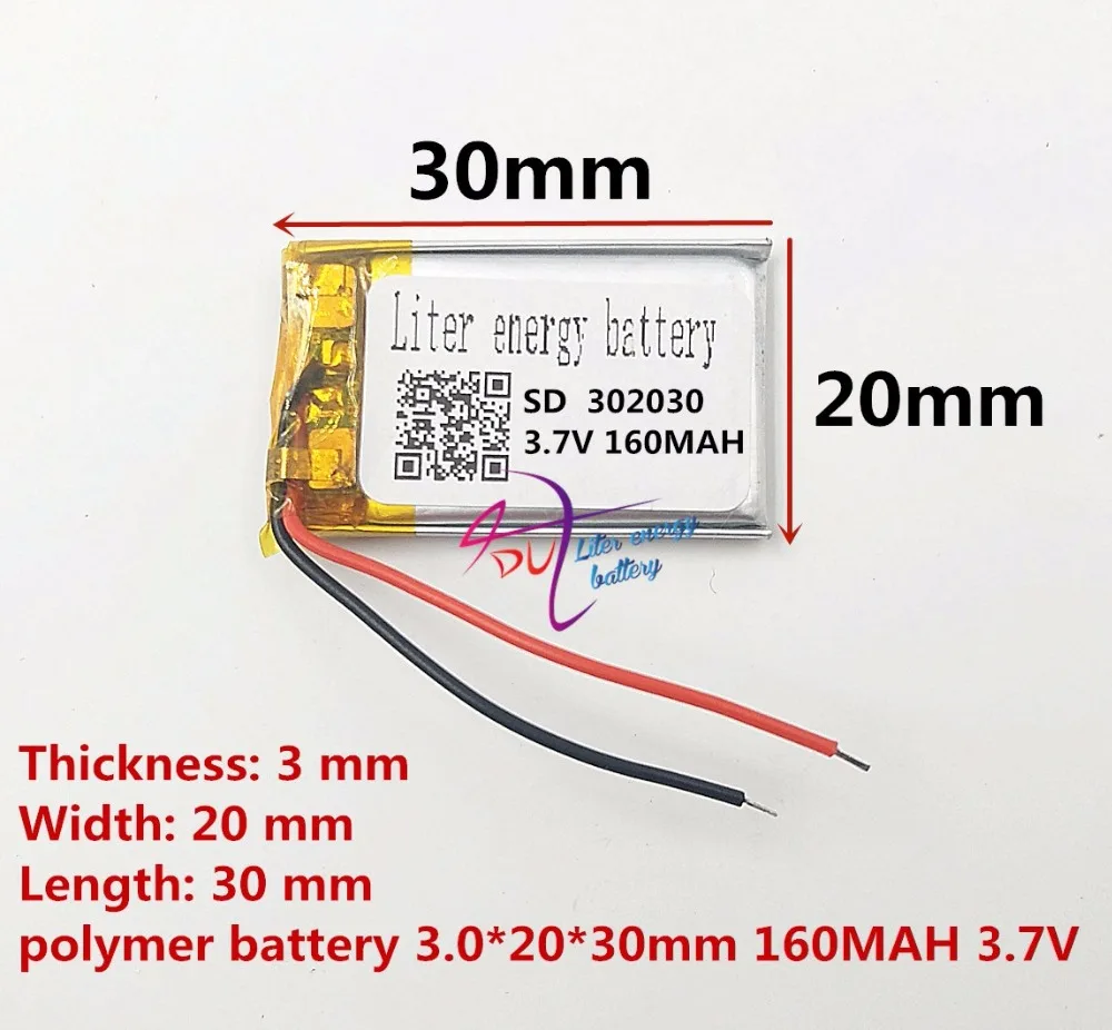 Размеры 032030 3,7 V 160 mah литий-полимерный Батарея с защитой доска для MP3 MP4 gps цифровых продуктов бесплатная доставка