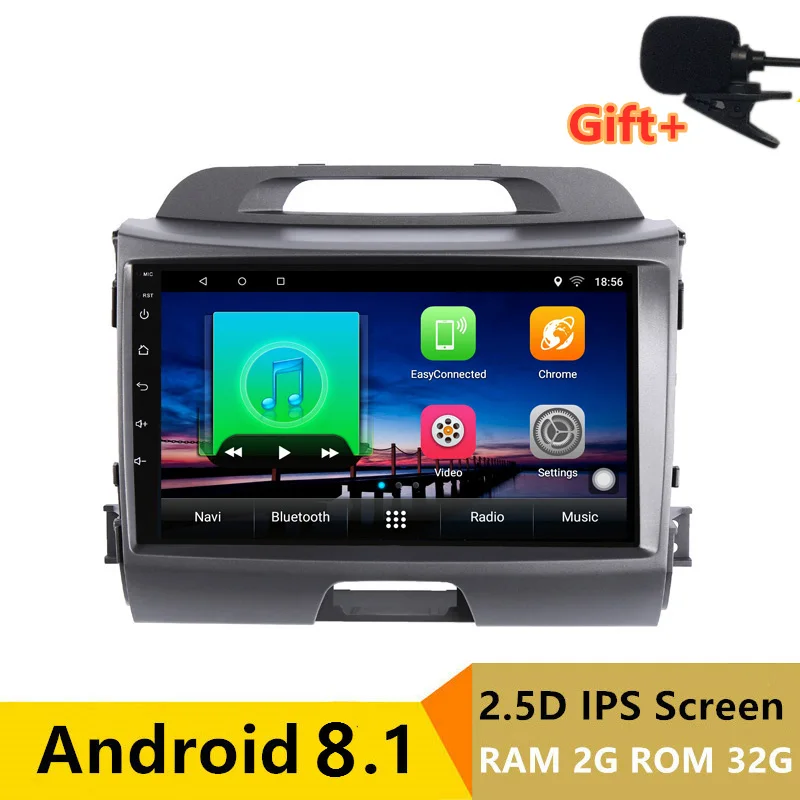 

9" 2+32G 2.5D IPS Android 8.1 Car DVD Multimedia Player GPS for KIA Sportage R 2011 2012 2013 2014 2015 radio stereo navigation