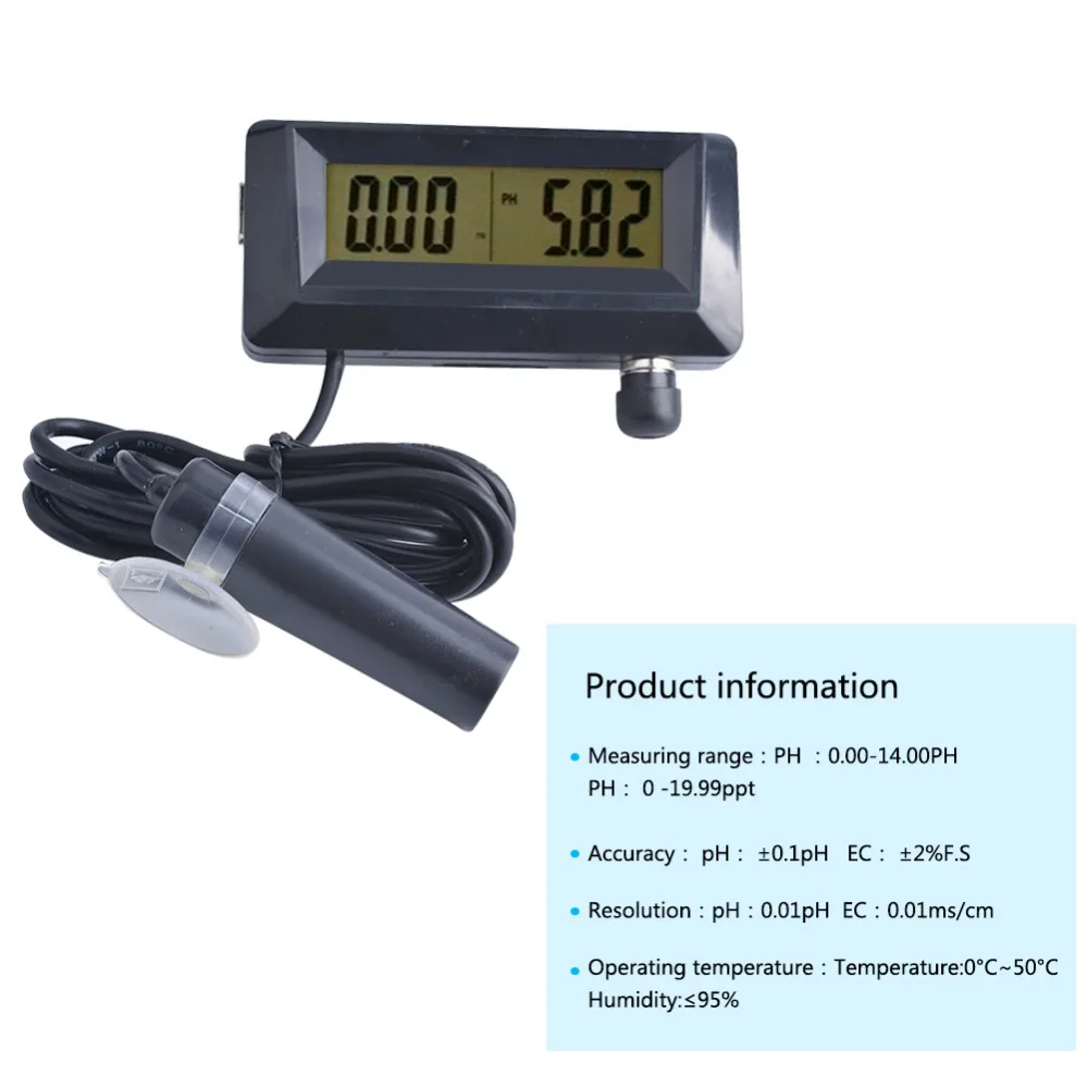 

2 in 1 pH Meter EC Meter for Aquarium Water Quality Tester medidor de ph Tester Water Quality Monitor Online pH / EC Acidometer