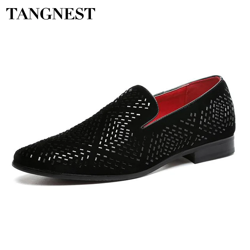 Tangnest/Роскошные Мужские модельные туфли модные лоферы с острым носком мокасины из