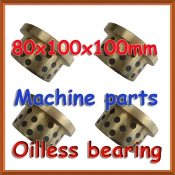 

JFB80100 80x100x100mm JFB 500SP flanged bronze impregnated graphite oilless bush flange solid self lubricant embedded bearing