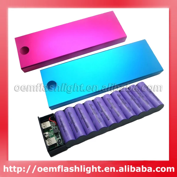 10x18650 power Bank DIY компоненты с двойным выходом USB-черный/ярко-розовый/синий