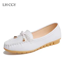 Туфли на плоской подошве; женские слипоны с бантом; белые эспадрильи; sapato feminino; сезон осень-весна; женская обувь; лоферы; zapatos mujer; 2434