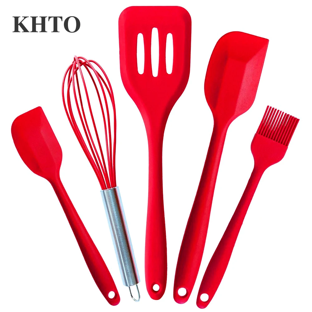 Red Silicone Kitchen Utensils Set Red Silicone Kitchen Utensils Set