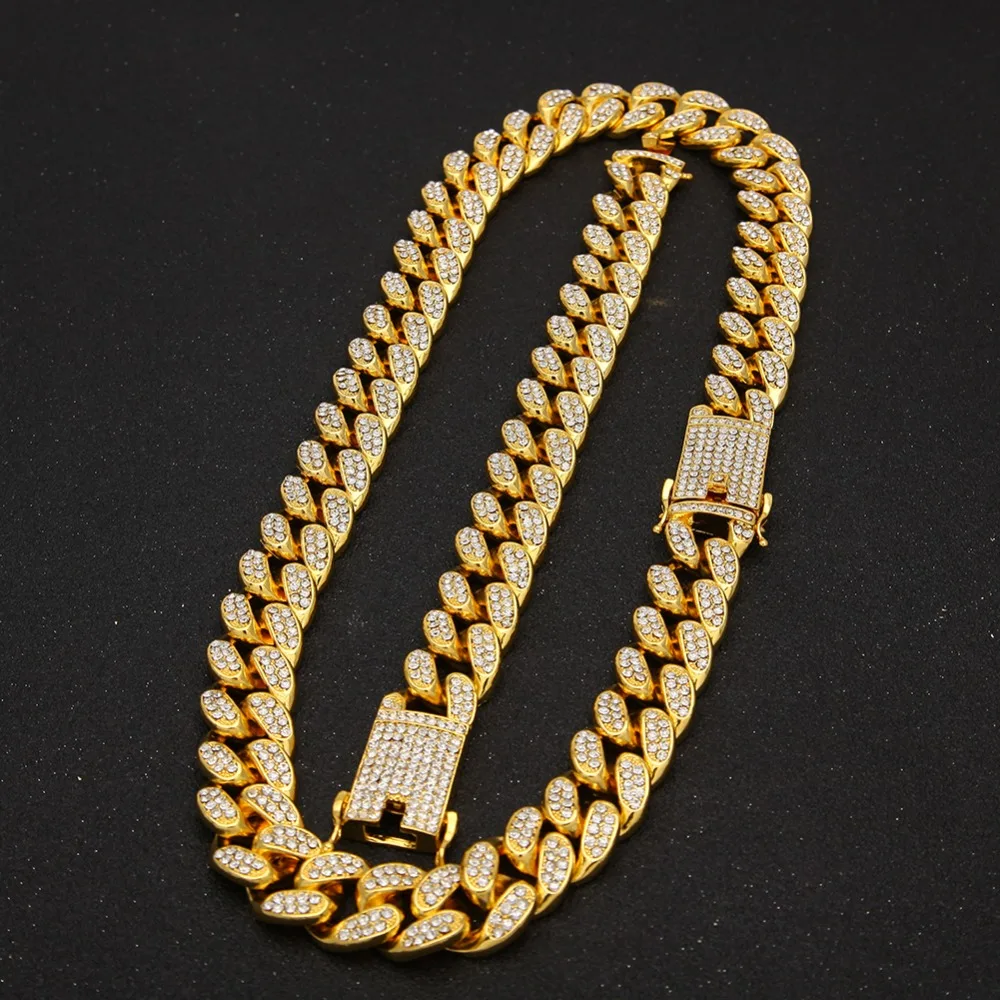 20 мм ширина, мужское ожерелье в стиле хип-хоп, со льдом, с цепочкой, проложенные стразы, кубинские цепочки, ожерелье, ювелирные изделия в стиле хип-хоп, подарки