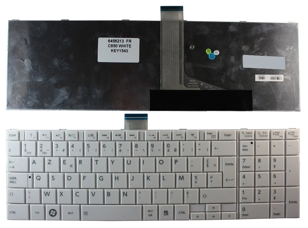 

News notebook Laptop keyboard for Toshiba Satellite C850 White French fr layout