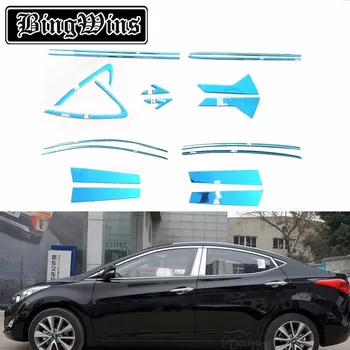 

Car Styling Full Window Trim Decoration Strips For Hyundai Elantra 2012-2015 high quality Stainless steel trim car styling