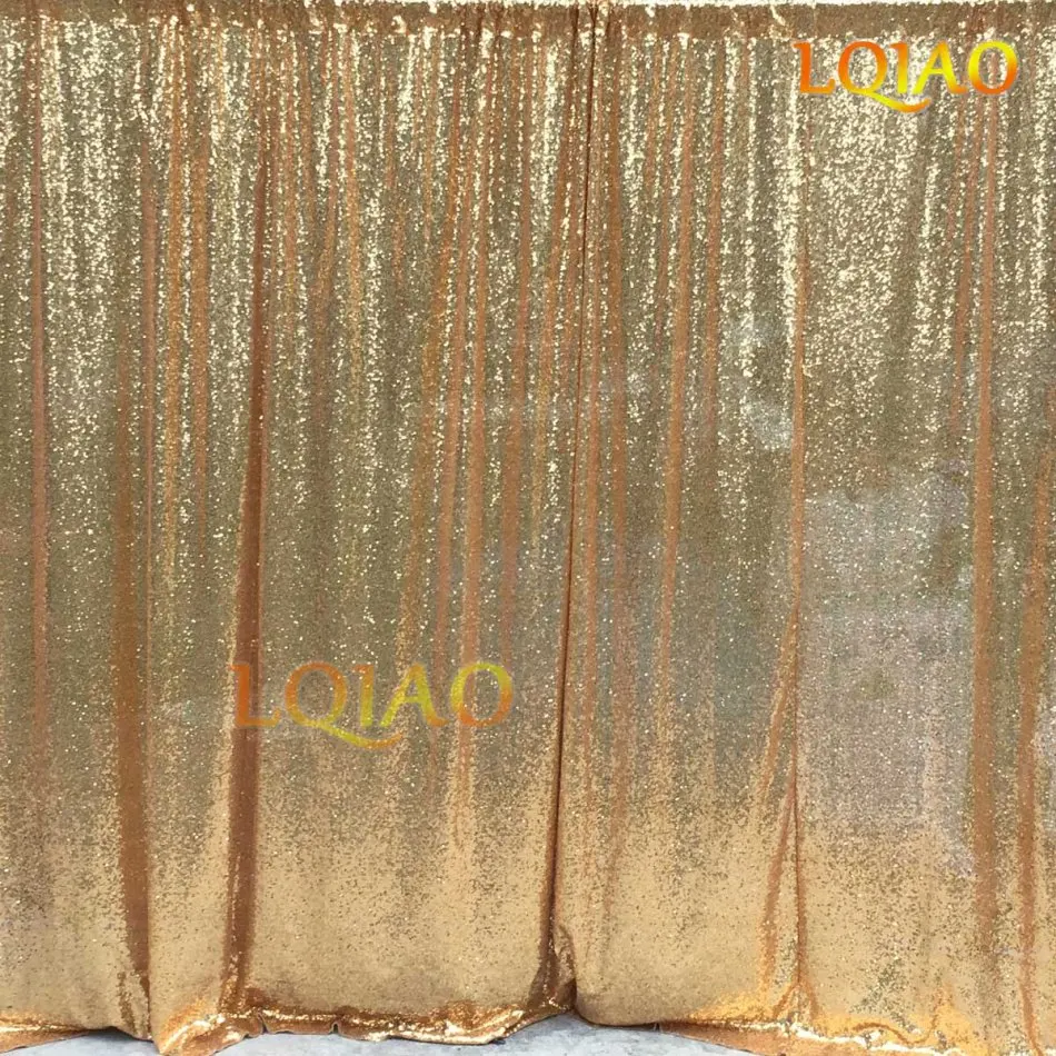 

LQIAO 10FTX10FT Sequin Curtain Backdrop,Gold Shimmer Sequin Fabric Background, Photography Curtains for Wedding Christmas Decor