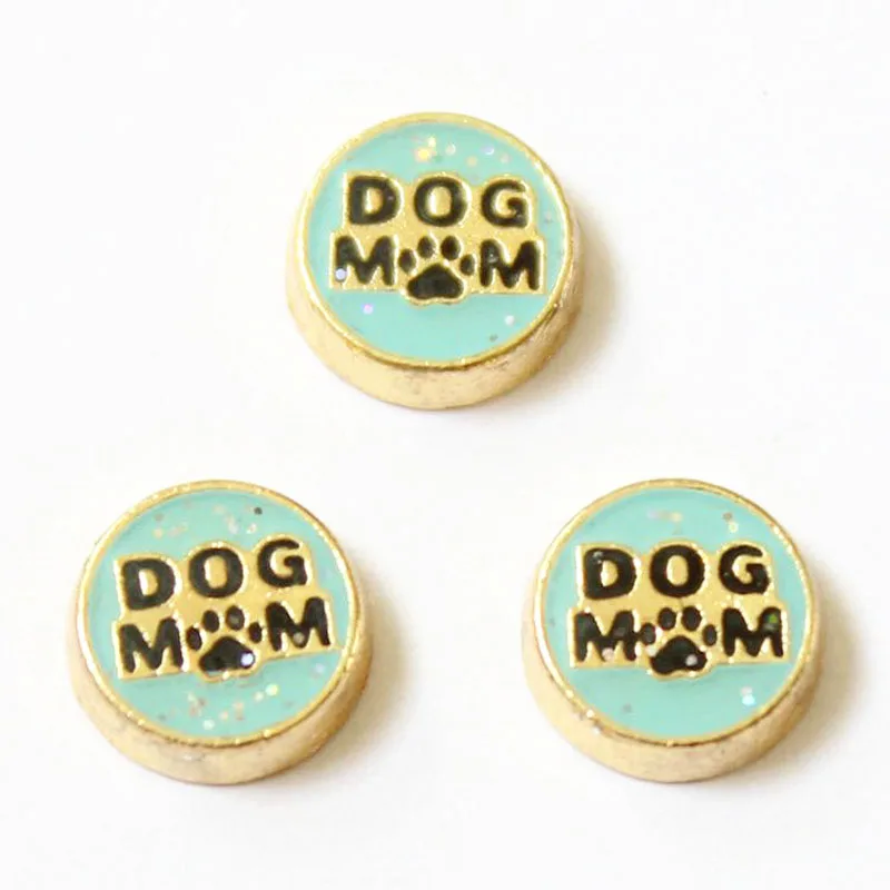 20pcs/lot DIY Fashion Alloy Enamel DOG MOM Charm For Floating Living