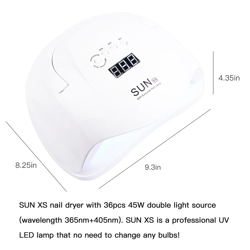 SUNX 54 W Сушилка для ногтей УФ светодиодный лак для ногтей лампа для отверждения гель-лака с нижней 30 s/60 s/99 s таймер ЖК-подсветка витрины для