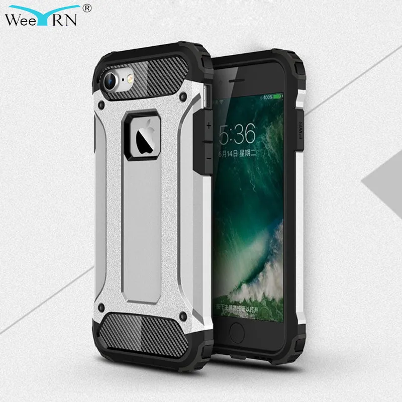 

WeeYRN Heavy Duty Protection Case For iPhone 7 8 6 6S Plus X 5S 5 SE Shockproof Armor Case Full Cover for iPhone 7 8 6 6S Plus X