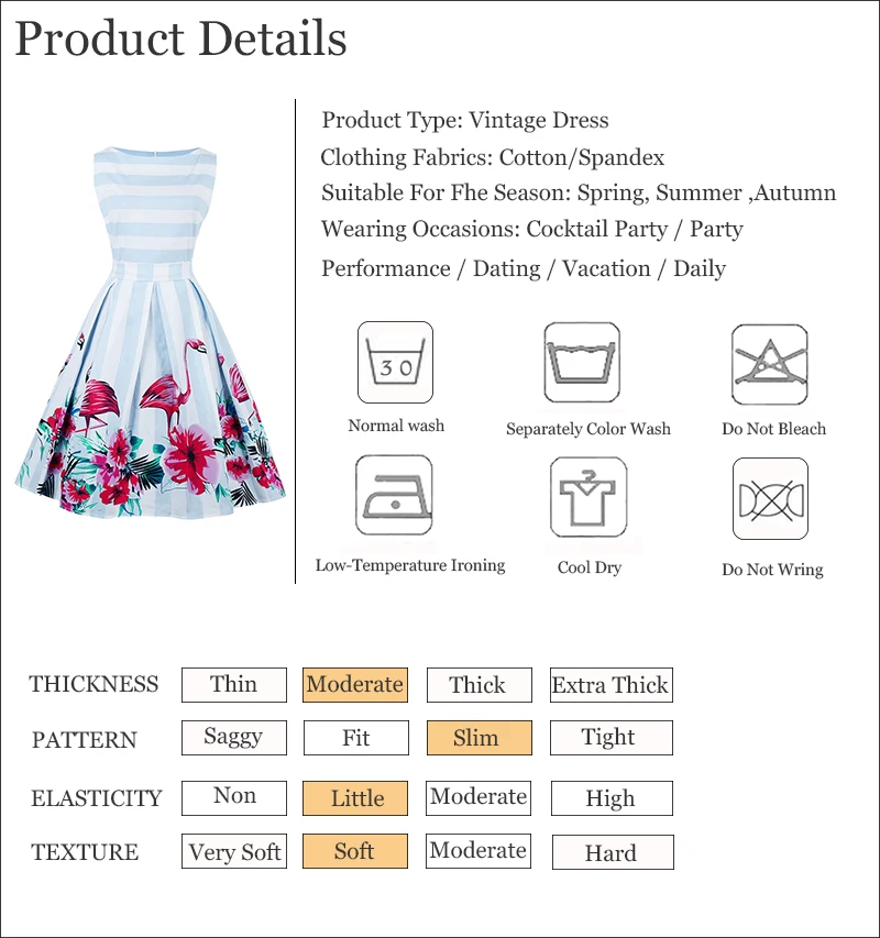 Kostlich Flamingo Print Summer Dress Women 2017 Sleeveless Hepburn 50s 60s Vintage Dress Striped Tunic Party Dresses Plus Size (15)