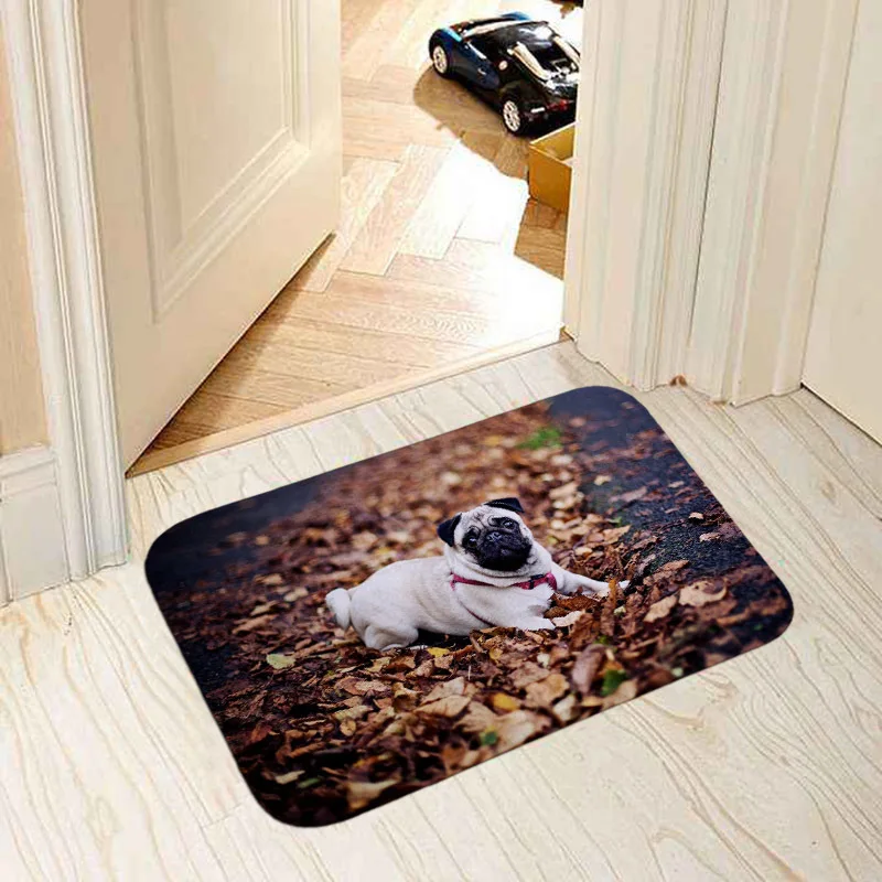 Modern home decorative door mat popular dogs pug/border collie/bull terrier/French bulldog photo print 40x60cm floor mat carpet - Цвет: MI 13