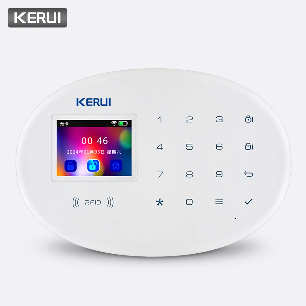 KERUI W20 Беспроводная 2,4 дюймов wifi GSM домашняя система охранной сигнализации умный Комплект охранной сигнализации с rfid-картой - Цвет: KIT1