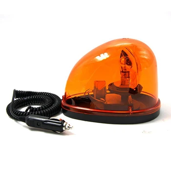 High Power Bulb Rotating Warning Beacon Emergency Light for 12V Police Ambulance Fire Truck with Magnetic Base