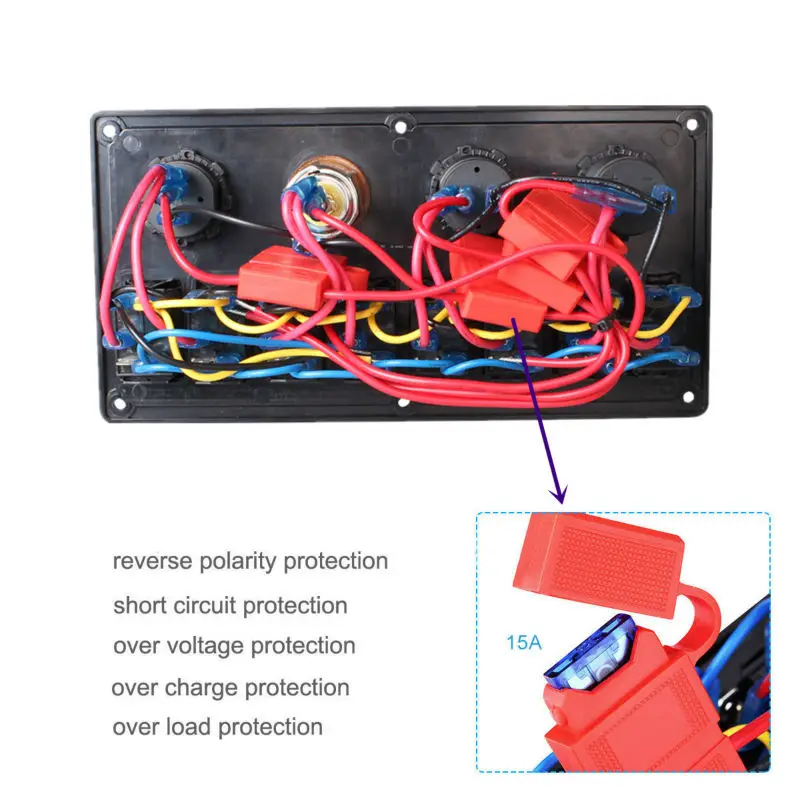 12 В/24 В выключатель панель Выключатель 8 банды автомобиля морской лодка коромысла вольтметр Водонепроницаемый синий светодиодный