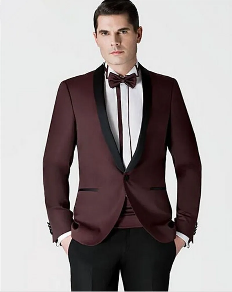 font b Custom b font font b Made b font Burgundy Groomsmen Shawl Lapel Groom