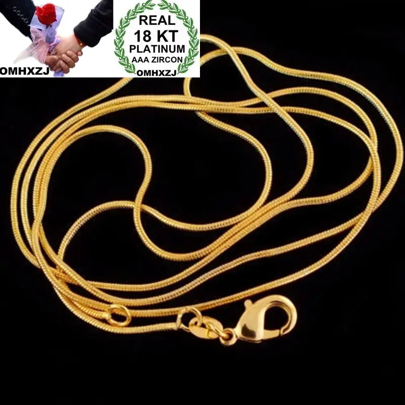 

OMHXZJ Wholesale European Fashion Woman Man Party Wedding Gift Snake Chain 18KT Yellow Gold Chain Necklace NA209