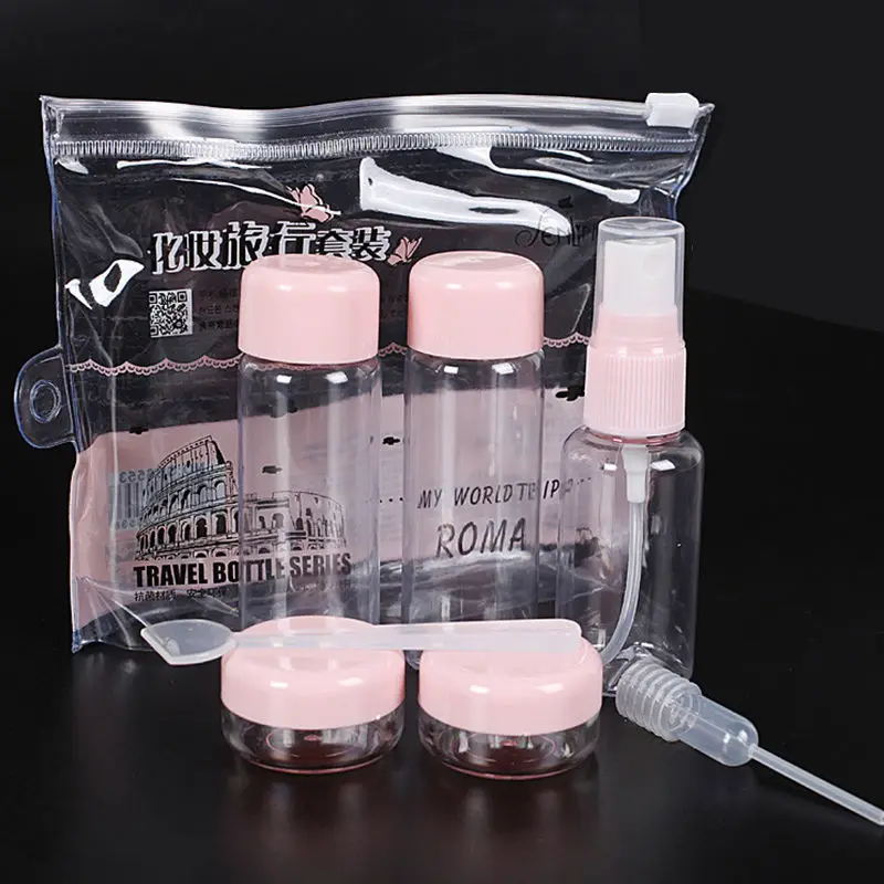

7PCs/set Lovely MiniTravel Set Plastic Transparent MakeUp Perfume Container Bottle