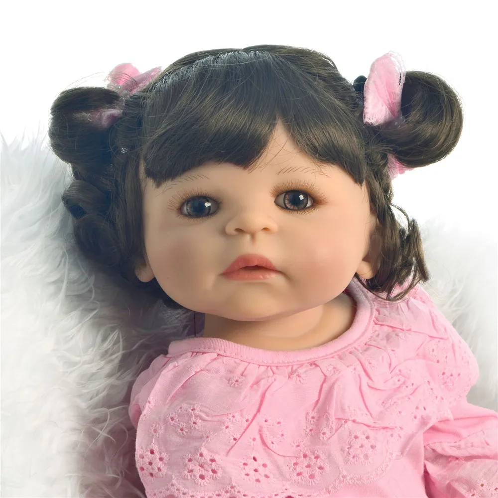 Bebes reborn boneca сексуальная Реалистичная девочка полная силиконовая кукла 57 см