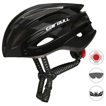 

Ultralight Bicycle Helmet Rear LED Light Helmet With Lens Protective Glass Outdoor Sports Safety Hat For Road MTB Bike Riding