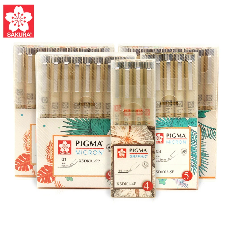 Sakura ручка Pigma micron Finecolor Fineliner набор кисть для эскиза чернил маркер ручка маркеры пигментный лайнер для рисования товары для рукоделия